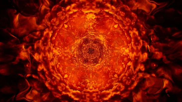 Burning Red Fire Flame Organic Mandala Konzept Hintergrund — Stockfoto