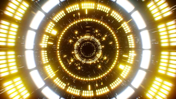 Golden Light Sci Tunnel Hintergrund — Stockfoto