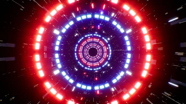 Λάμψη Κόκκινο Και Μπλε Κύκλο Φως Sci Portal — Φωτογραφία Αρχείου