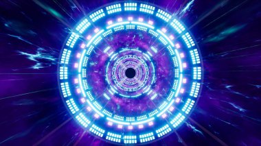 Bir neon enerji geçidinde uçuyor.