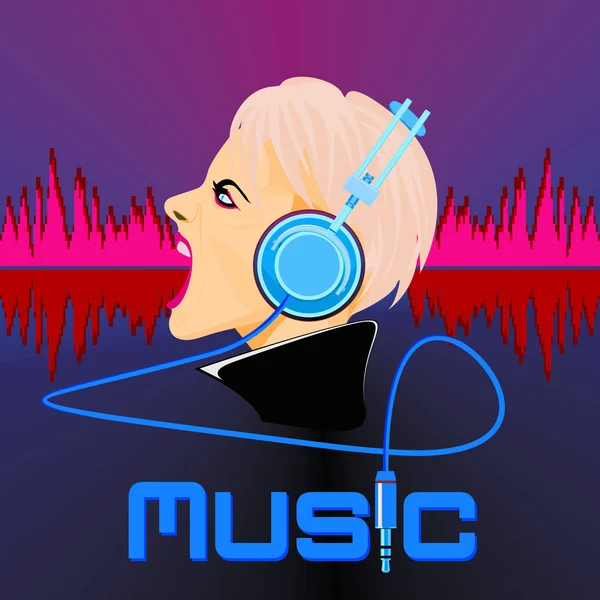 Kulaklık ile müzik kadın çığlık