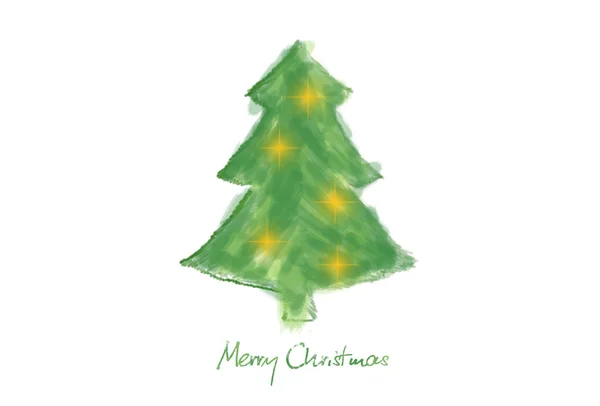 Mutlu Noeller yazıt ve Noel ağacı Noel kartı