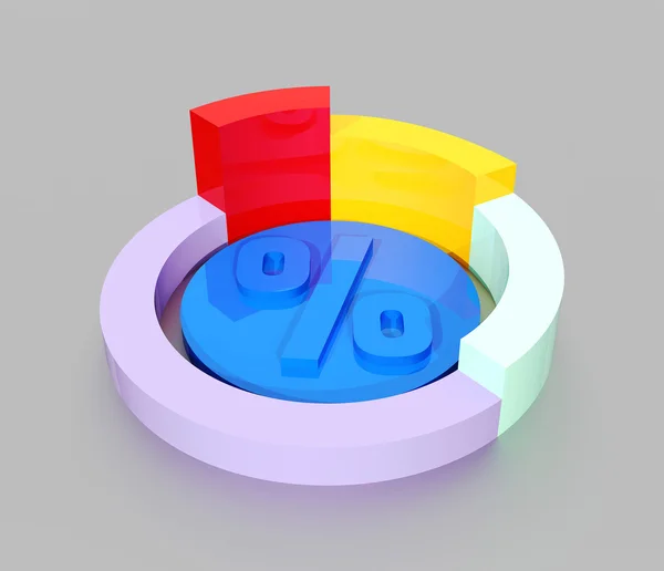 2016 02 04 - barvy diagramu - 3d chart - na světlém pozadí s odrazy. — Stock fotografie