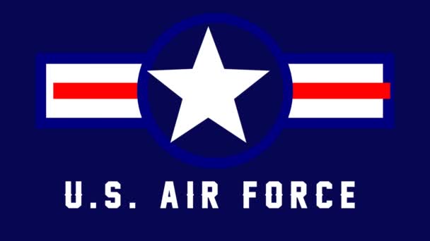 Animated United States Air Force Emblem Отлично Ввс Сша — стоковое видео