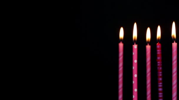 Buon compleanno candele 7 anno, offuscata — Video Stock