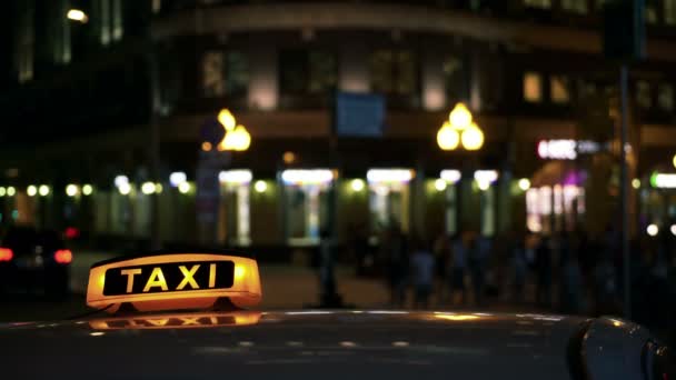 Illuminated Sighn of Taxi Cab 6 — Stock Video