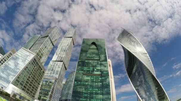 一群在莫斯科市的现代摩天大楼 — 图库视频影像