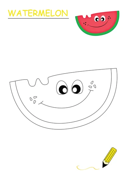 Libro da colorare melone — Foto Stock