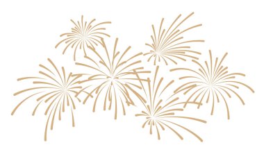 İzole edilmiş arkaplanda altın havai fişek gösterimi vektör sembolü