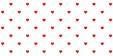 Basit kırmızı kalp simgeleri kusursuz desen. Sevgililer Günü vektör arkaplanı