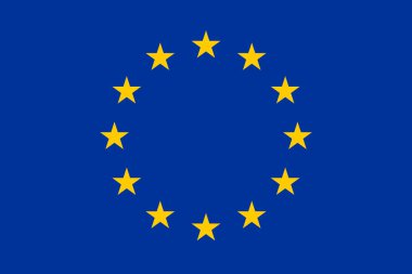 Resmi renk ve oranlara sahip Avrupa Birliği bayrağı, AB bayrak vektör simgesi, Avrupa ulusal bayrağı, Avrupa Birliği bayrağı