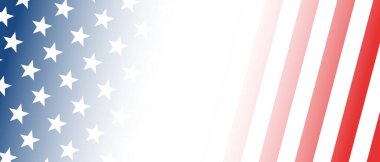 Şeffaf ABD bayrağı arka planı, şeffaf arkaplanda izole Amerikan bayrağı, ortada metin için kopya alanı bulunan ABD bayrağı