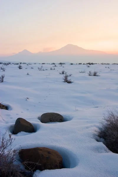 Vue d'hiver de la montagne Ararat — Photo