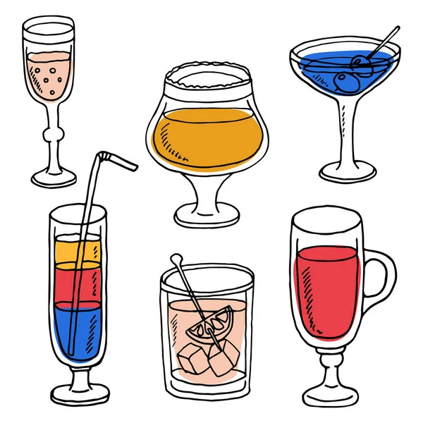 Doodles Topic Drinks Cocktails Summer Drinks Bar Vector Image White Vector Graphics