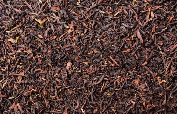 Bakgrund av torr svart te med smak — Stockfoto