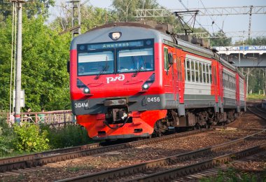 Yolcu treni Moskova çevresi Ed4m Dc-0456 demiryolu nakliyesi