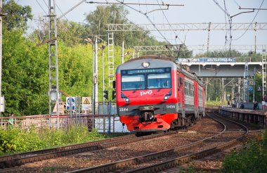 Yolcu treni Moskova çevresi Ed4m Dc-0456 demiryolu nakliyesi