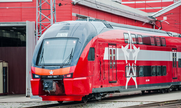 Поезд ES2-002 Stadler KISS RUS (AERO) "Eurasia" в депо имени Ильича
. 
