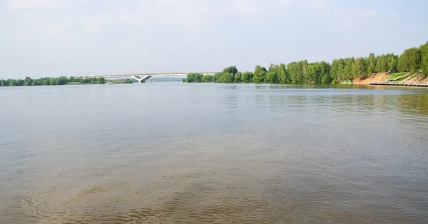 Клязьминское водохранилище, летний пейзаж в пригороде — стоковое фото