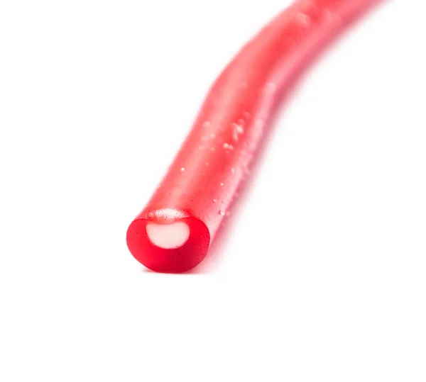 Dolce gelatina liquirizia bastoncino di caramelle colore rosso — Foto Stock