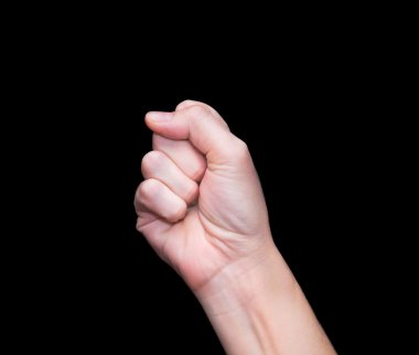 Bir yumruk katlanmış el