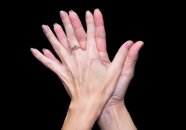 Διπλωμένα χέρια, παλάμες μεταξύ τους — Φωτογραφία Αρχείου
