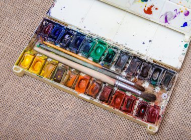 Eski profesyonel suluboya boyalar