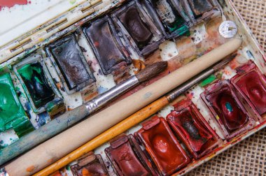Eski profesyonel suluboya boyalar