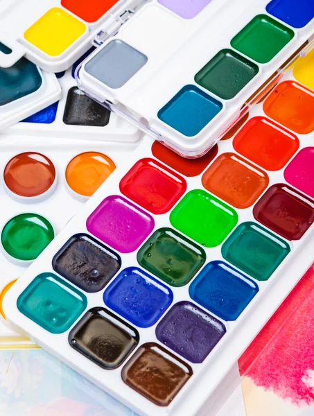 New watercolor paints — Stock Photo, Image