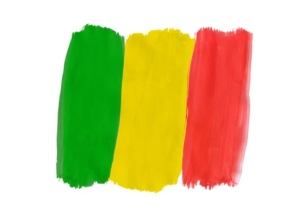 Drapeau du Mali peint à la gouache — Photo