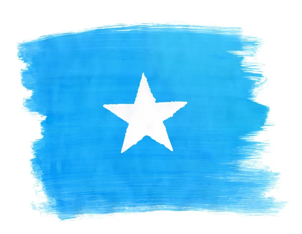 Somali flag painted with gouache — Stok fotoğraf