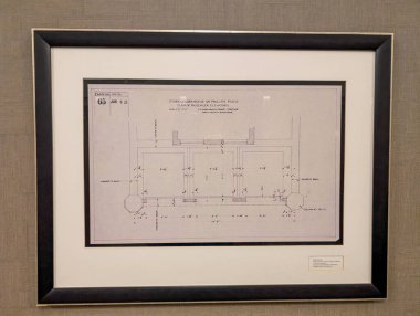 Kanada, Montreal, 22 Aralık 2025: Asansör ve sütunlarla inşa edilen mimari plan