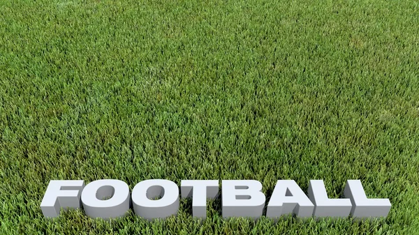Football texte 3D on grass — Zdjęcie stockowe