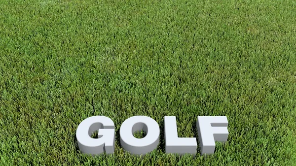 Texte de golfe 3D na grama Imagem De Stock