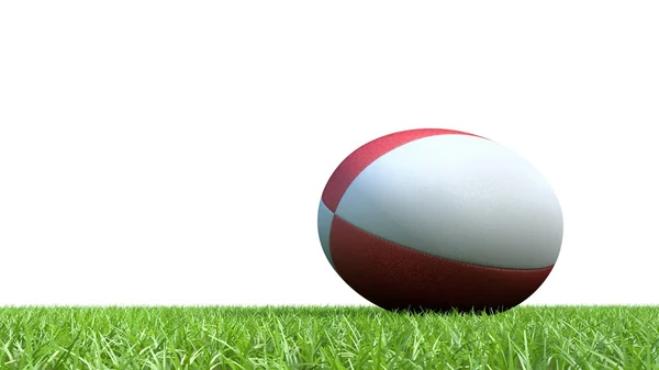 Pelota de rugby roja sobre hierba V03 —  Fotos de Stock