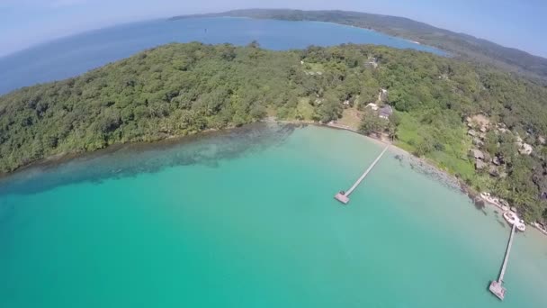 タイの海クッド島の航空写真 — ストック動画