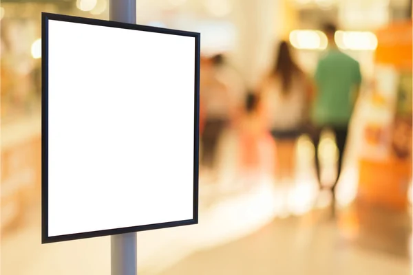 Blank wooden sign with copy space for your text message or content in modern shopping mall.