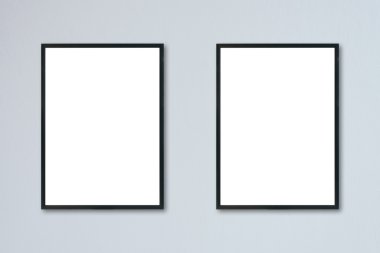 Boş çerçeve duvar odadaki asılı kadar alay