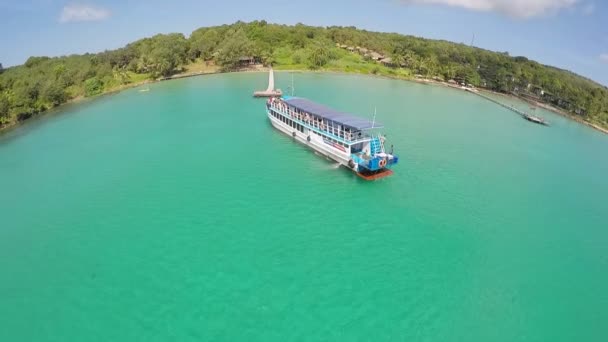 タイの海クッド島の航空写真 — ストック動画