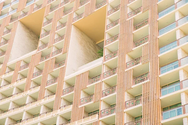 Background of the facade of residential building, the hotel\'s terraces