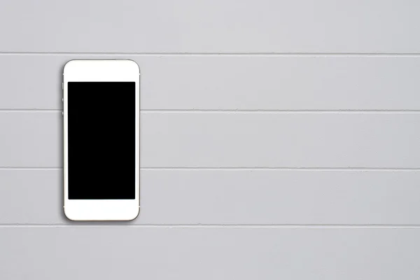 Top view modelo de mock up smartphone com tela preta na mesa de cimento com copyspace . — Fotografia de Stock
