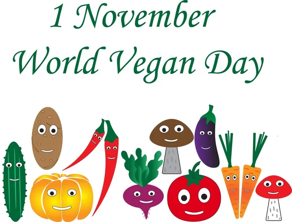 Παγκόσμια ημέρα Vegan. Vector εικονογράφηση Royalty Free Διανύσματα Αρχείου