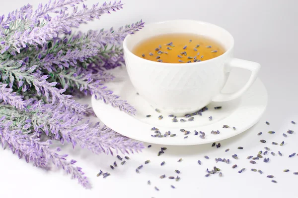 Csésze levendula tea — Stock Fotó
