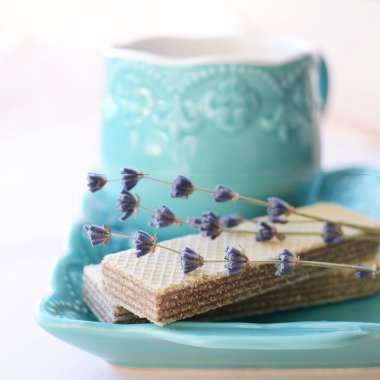 Lavanta ve çay ile gofret