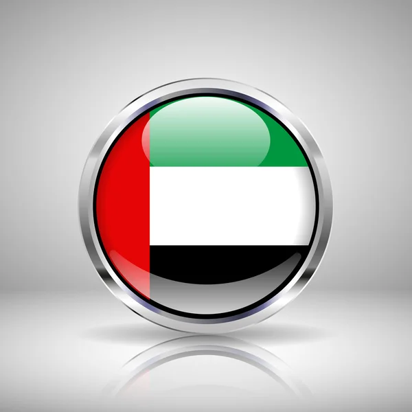 Birleşik Arap Emirlikleri bayrağı içinde krom — Stok Vektör