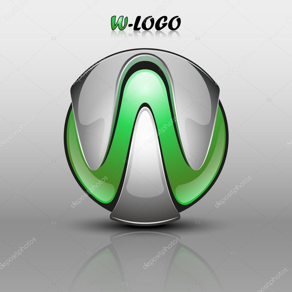 3D Logo - Letter W (green)