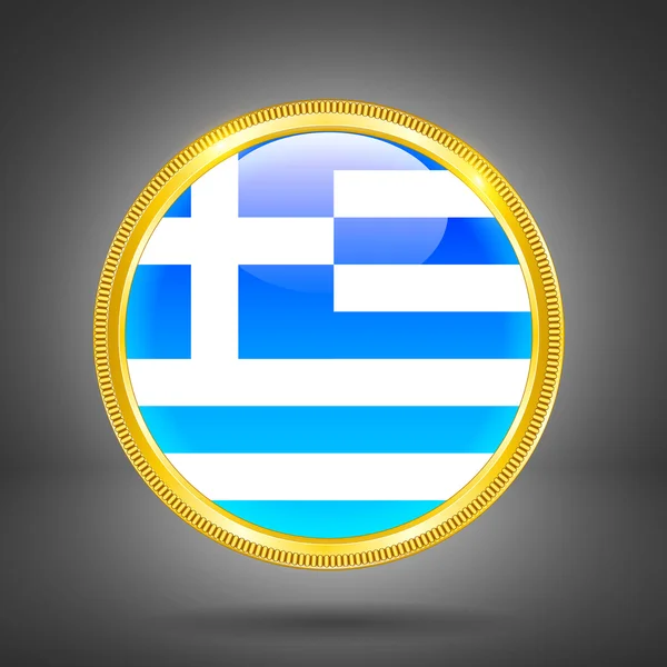 Flag of Greece in gold — Stock Vector