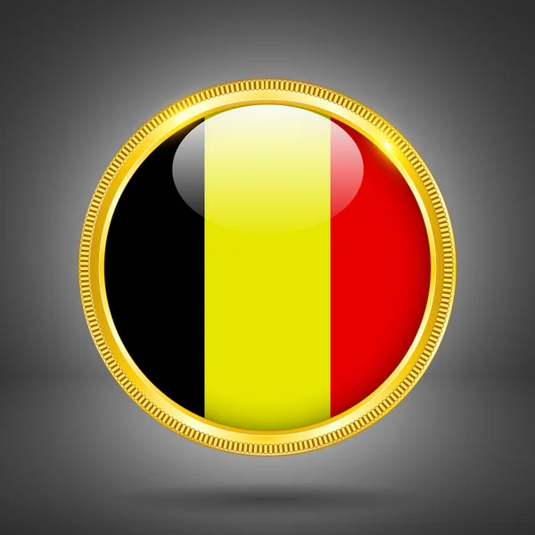 金でベルギーの旗 — ストックベクタ