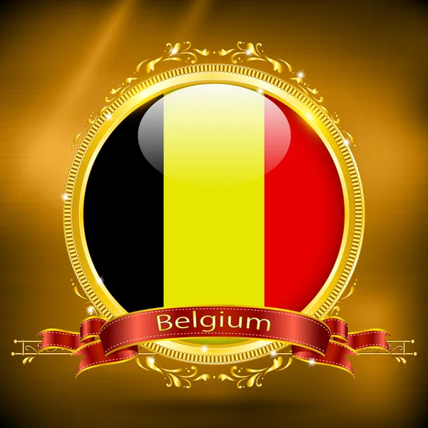 A Belgium lobogója, arany — Stock Vector