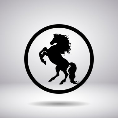 silhouette of a horse in a circle clipart